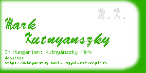 mark kutnyanszky business card